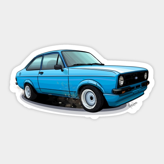 Ford Escort RS2000 Sticker by Mario Ramos Rally Art